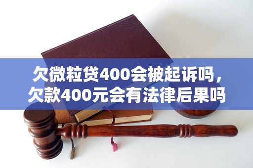 欠微粒贷400会被起诉吗，欠款400元会有法律后果吗