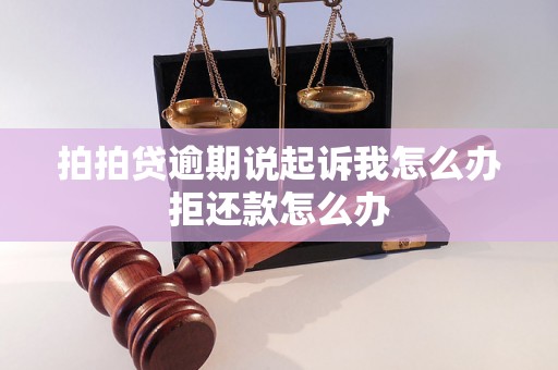 拍拍贷逾期说起诉我怎么办拒还款怎么办