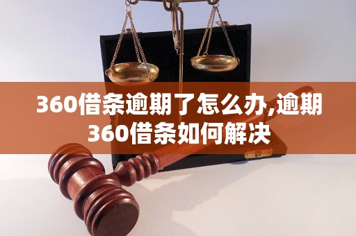 360借条逾期了怎么办,逾期360借条如何解决