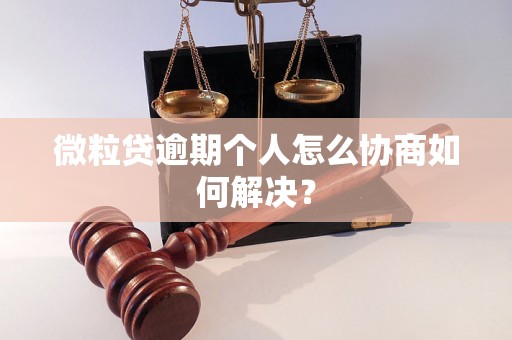 微粒贷逾期个人怎么协商如何解决？