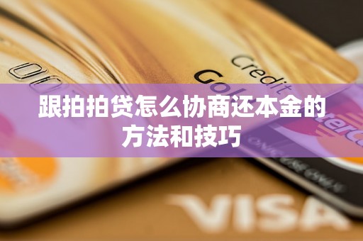 跟拍拍贷怎么协商还本金的方法和技巧