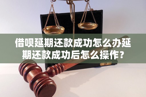 借呗延期还款成功怎么办延期还款成功后怎么操作？