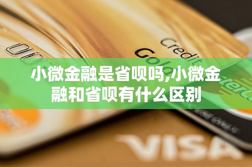 小微金融是省呗吗,小微金融和省呗有什么区别