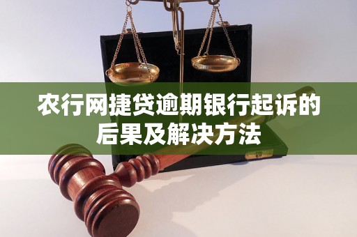 农行网捷贷逾期银行起诉的后果及解决方法