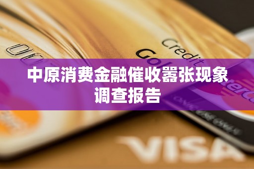 中原消费金融催收嚣张现象调查报告