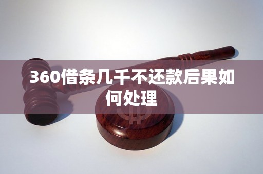 360借条几千不还款后果如何处理