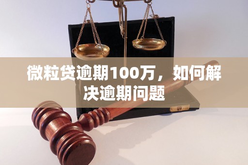 微粒贷逾期100万，如何解决逾期问题