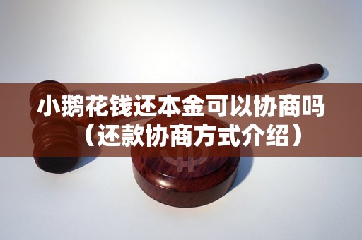 小鹅花钱还本金可以协商吗（还款协商方式介绍）