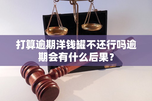 打算逾期洋钱罐不还行吗逾期会有什么后果？