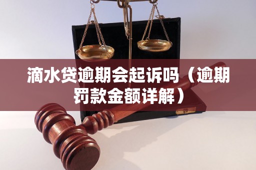 滴水贷逾期会起诉吗（逾期罚款金额详解）