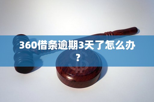 360借条逾期3天了怎么办？