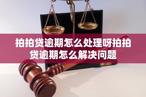 拍拍贷逾期怎么处理呀拍拍贷逾期怎么解决问题