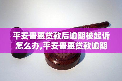 平安普惠贷款后逾期被起诉怎么办,平安普惠贷款逾期后的处理流程