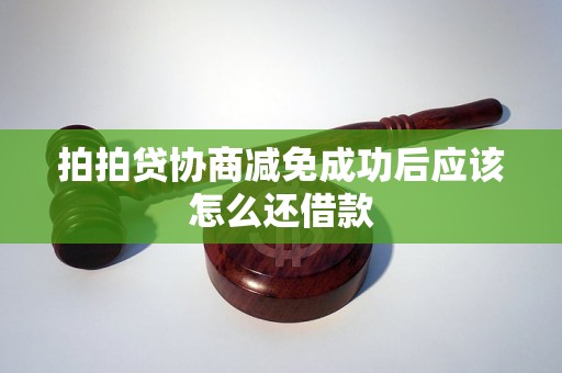 拍拍贷协商减免成功后应该怎么还借款