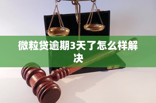 微粒贷逾期3天了怎么样解决