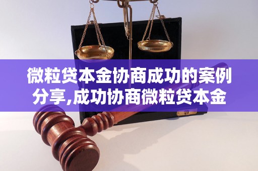 微粒贷本金协商成功的案例分享,成功协商微粒贷本金的经验方法