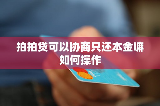 拍拍贷可以协商只还本金嘛如何操作