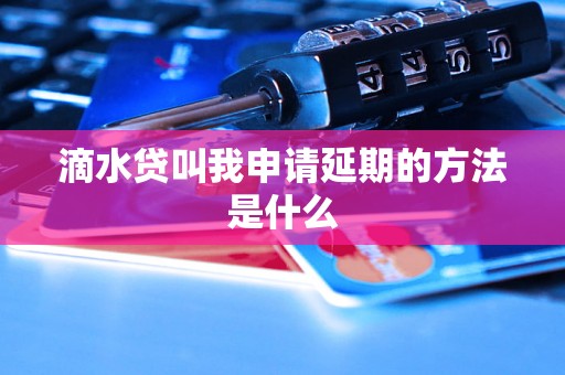 滴水贷叫我申请延期的方法是什么