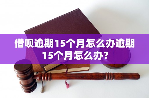 借呗逾期15个月怎么办逾期15个月怎么办？