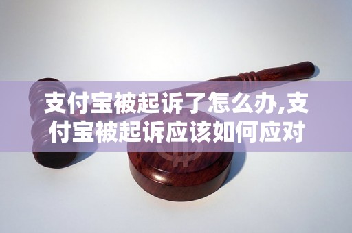 支付宝被起诉了怎么办,支付宝被起诉应该如何应对