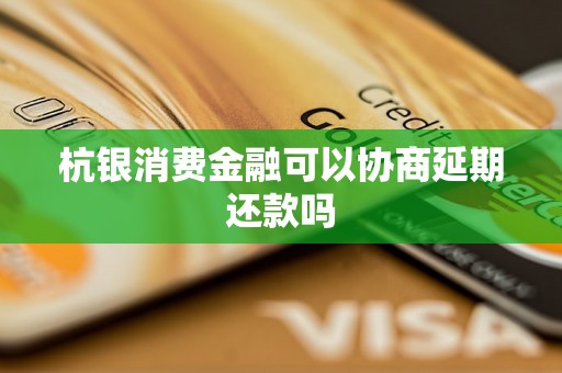 杭银消费金融可以协商延期还款吗