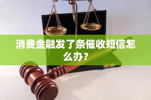 消费金融发了条催收短信怎么办？