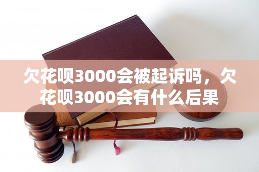 欠花呗3000会被起诉吗，欠花呗3000会有什么后果