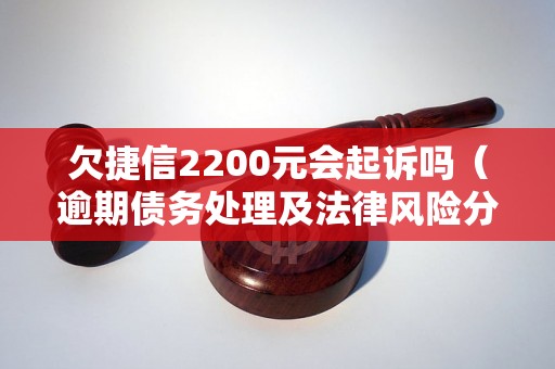 欠捷信2200元会起诉吗（逾期债务处理及法律风险分析）