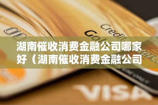 湖南催收消费金融公司哪家好（湖南催收消费金融公司排名）