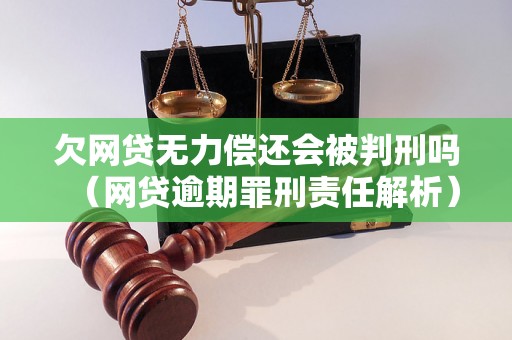 欠网贷无力偿还会被判刑吗（网贷逾期罪刑责任解析）