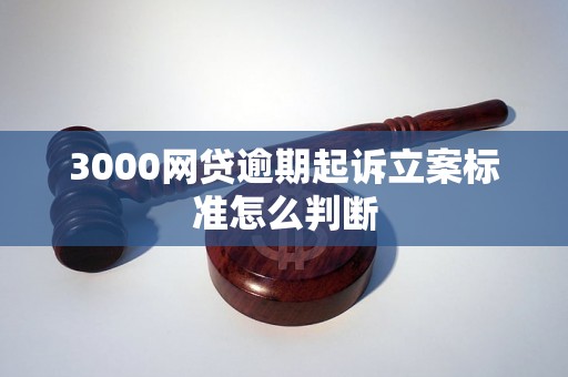 3000网贷逾期起诉立案标准怎么判断