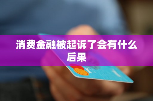 消费金融被起诉了会有什么后果