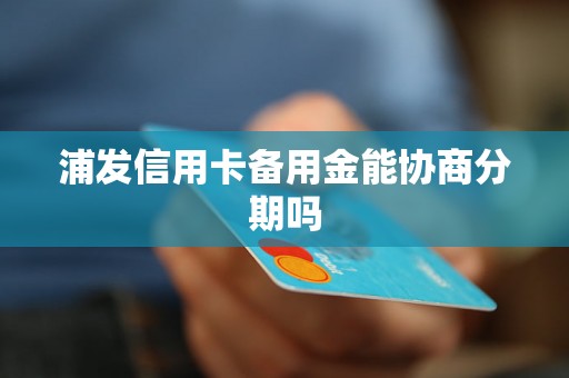 浦发信用卡备用金能协商分期吗