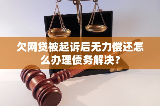 欠网贷被起诉后无力偿还怎么办理债务解决？