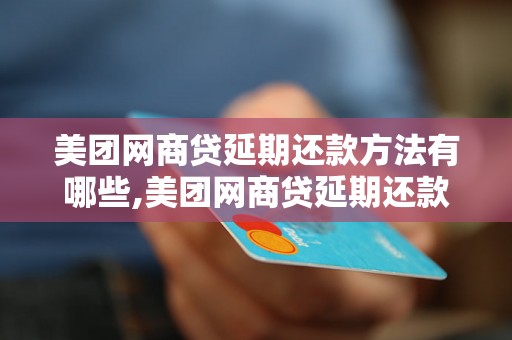 美团网商贷延期还款方法有哪些,美团网商贷延期还款流程详解