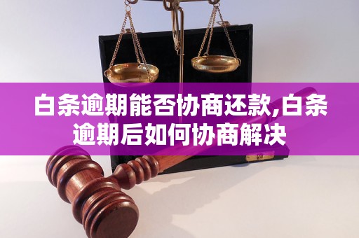 白条逾期能否协商还款,白条逾期后如何协商解决