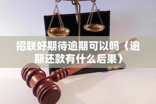 招联好期待逾期可以吗（逾期还款有什么后果）