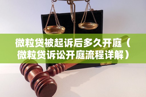 微粒贷被起诉后多久开庭（微粒贷诉讼开庭流程详解）