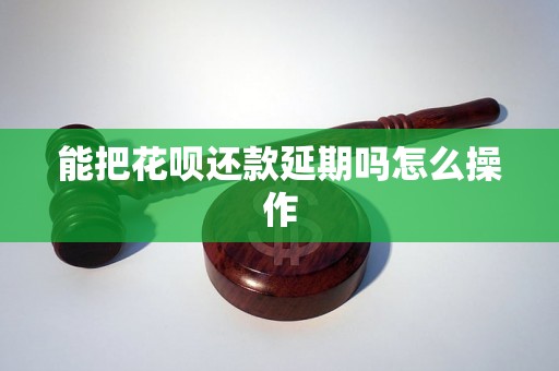 能把花呗还款延期吗怎么操作