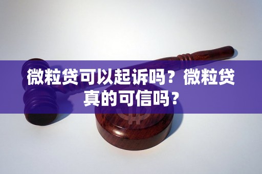 微粒贷可以起诉吗？微粒贷真的可信吗？