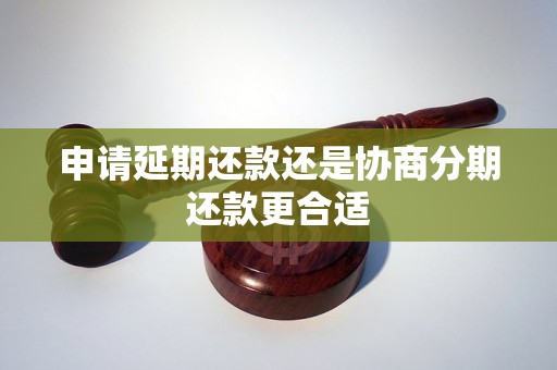 申请延期还款还是协商分期还款更合适