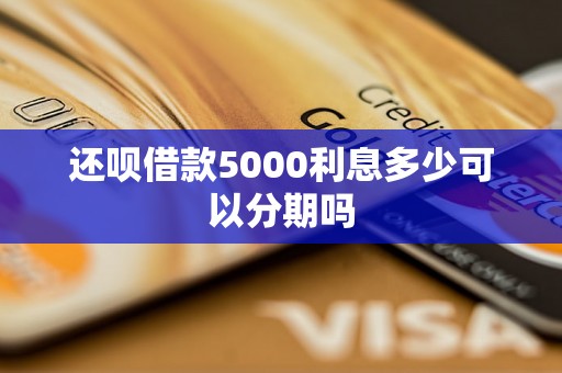 还呗借款5000利息多少可以分期吗