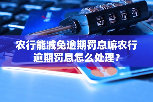 农行能减免逾期罚息嘛农行逾期罚息怎么处理？