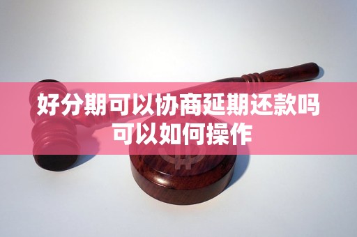 好分期可以协商延期还款吗 可以如何操作