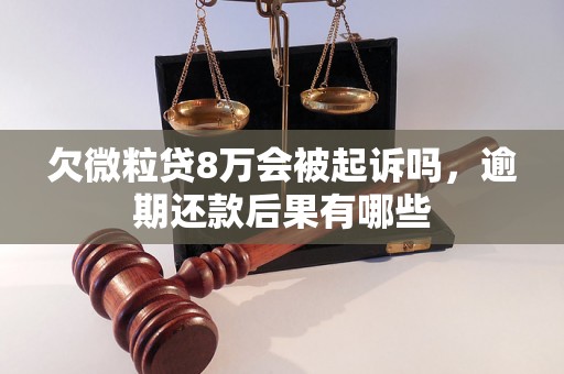 欠微粒贷8万会被起诉吗，逾期还款后果有哪些