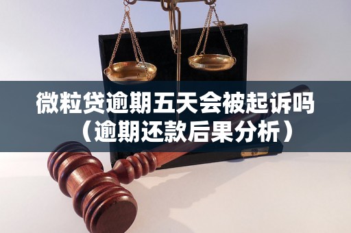 微粒贷逾期五天会被起诉吗（逾期还款后果分析）