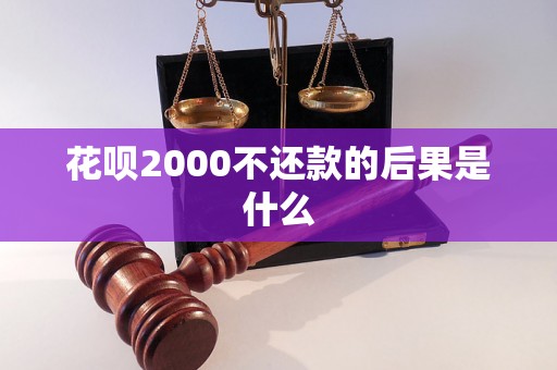 花呗2000不还款的后果是什么