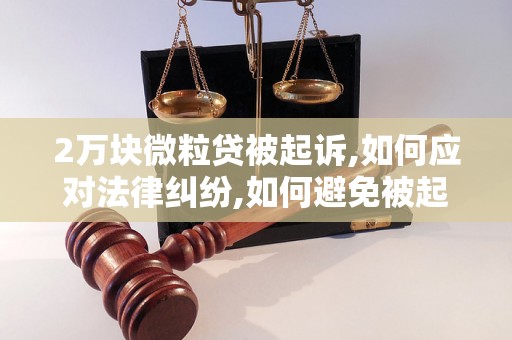 2万块微粒贷被起诉,如何应对法律纠纷,如何避免被起诉