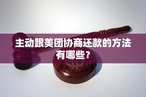 主动跟美团协商还款的方法有哪些？