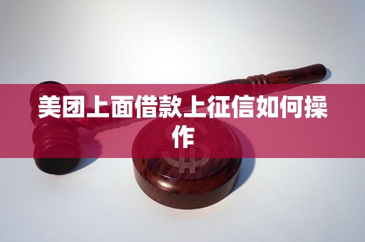 美团上面借款上征信如何操作